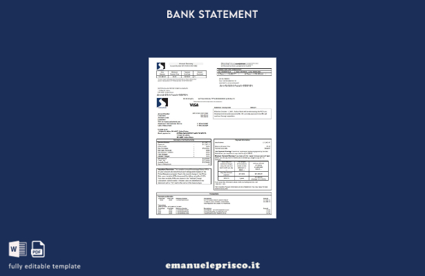 stile verificato Modello word di estratto conto della carta di credito della ban